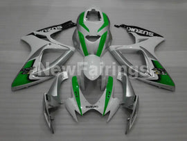 Green and White Silver Factory Style - GSX-R600 06-07 Fairing Kit