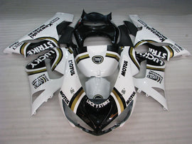 Black and White Lucky Strike - NINJA ZX-6R 05-06 Fairing Kit