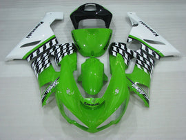 Green and White Factory Style - NINJA ZX-6R 05-06 Fairing Kit